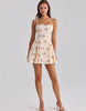 House Of Cb Dolly Ivory Vintage Rose Print Cotton Flared Mini Sundress In Ivory Vintage Rose Print
