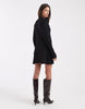 Pieces Long Sleeve Knitted Mini Dress In Black