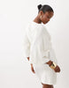 Grecian V Neck Mini Dress In Neutral