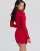 House Of Cb Lotus Crepe Keyhole Silhouette Mini Dress In Red - Red