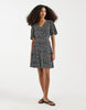 Vero Moda Button Through Mini Skater Dress In Black Spot