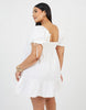 Brave Soul Curve Cotton Puff Sleeve Mini Dress In White