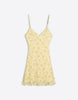 Bershka Mini Dress With Floral Lace In Yellow