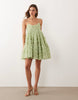 Dream Sister Jane Clover Organza Detail Scoop Neck Cami Mini Dress In Light Green