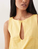 Slash Neck Keyhole Mini Sundress In Lemon Zest