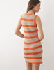 Crochet Knit Stripe Mini Dress