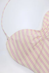 Cut-Out Halterneck Swimsuit in Mauve
