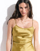 Satin Slip Mini Dress In Ochre