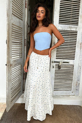 Winnie Tiered Maxi Skirt - Blue Floral
