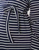Mamalicious Maternity Long Sleeve Jersey Mini Dress In Navy And White Stripe