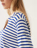 Polo Ralph Lauren Knit Striped Tunic Dress In White And Blue