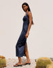 Bershka Denim Midi Dress In Blue