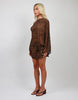 Simmi London Leapord Print Beach Chiffon Mini Dress In Brown
