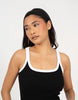 Brave Soul Cotton Jersey Contrast Piping Bodycon Mini Dress In Black
