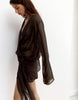 Pull&Bear Draped Wrap Dress In Brown