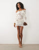 Miss Selfridge Off Shoulder Floral Crochet Dress
