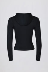 Soft Active Hooded Mid-Layer Jacket in Black