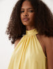 Tie Back Detail Mini Dress In Yellow