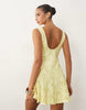 Lace Mini Dress With Flippy Hem In Lemon
