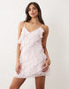 Vila Ruffle Cami Mini Dress In Cherry Blossom Pink