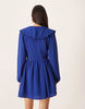 Glamorous Collared Long Sleeves Mini Dress In Blue