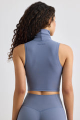 Soft Active Turtleneck Tank Top in Slate Grey