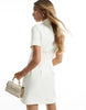 River Island Collared Button Mini Dress In White