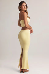 Modal Mid-Rise Maxi Skirt in Lemon Sherbet