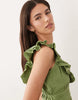 Wednesdays Girl Ruffle Edged Mini Dress In Green
