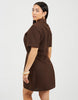 Brave Soul Collared Button Down Mini Shirt Dress In Chocolate