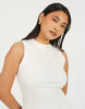 Brave Soul Ribbed Jersey Sleeveless Bodycon Mini Dress In Cream