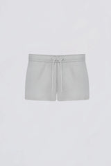 Brushed Jersey Elasticated Mini Shorts in Fog Grey