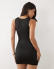 Oh Polly Embellished Plunging Drape Skirt Backless Mini Dress In Black