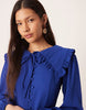 Glamorous Collared Long Sleeves Mini Dress In Blue