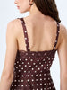 Omnes Dresses Allie Mini Satin Dress With Starburst Print In Brown