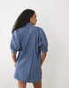 Sister Jane Celeste Exclusive Bow Detail Short Sleeve Mini Dress In Blue Check