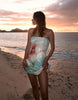 Forever New Bandeau Liquid Sequin Mini Dress In Oversized Floral