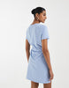 Vero Moda Tie Waist Jersey Mini Dress In Light Blue