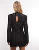 Exaggerated Sleeve Plisse Mini Dress In Black