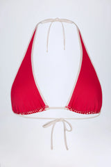 Halterneck Bikini Top in Red Gingham
