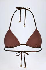 Panelled Bikini Bra in Bronze Gold