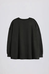 Acid Wash Long-Sleeve Oversized T-Shirt in Ash