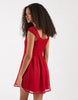 Hollister Square Neck Chiffon Mini Dress In Red