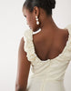 Ruched Sleeve Mini Dress In Cream