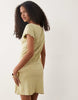 Miss Selfridge Pointelle Keyhole Mini Dress In Olive