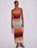 South Beach Ombre Mesh Cowl Neck Maxi Dress In Multi