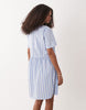 Jdy Short Sleeve Mini Dress In Light Blue Stripes