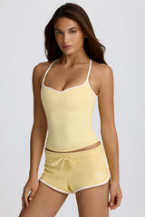 Low-Rise Mini Shorts in Lemon