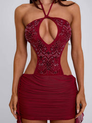 Lucy's GERALDINE MINI DRESS BURGUNDY