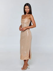 Lucy's SAELA MIDI SKIRT BEIGE